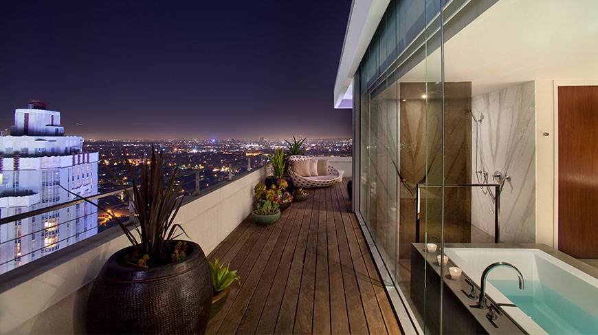 Naim Audio all-in-one player and speakers at Andaz West Hollywood hotel.