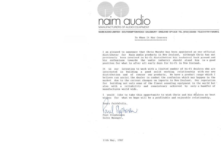 NADist Naim Letter