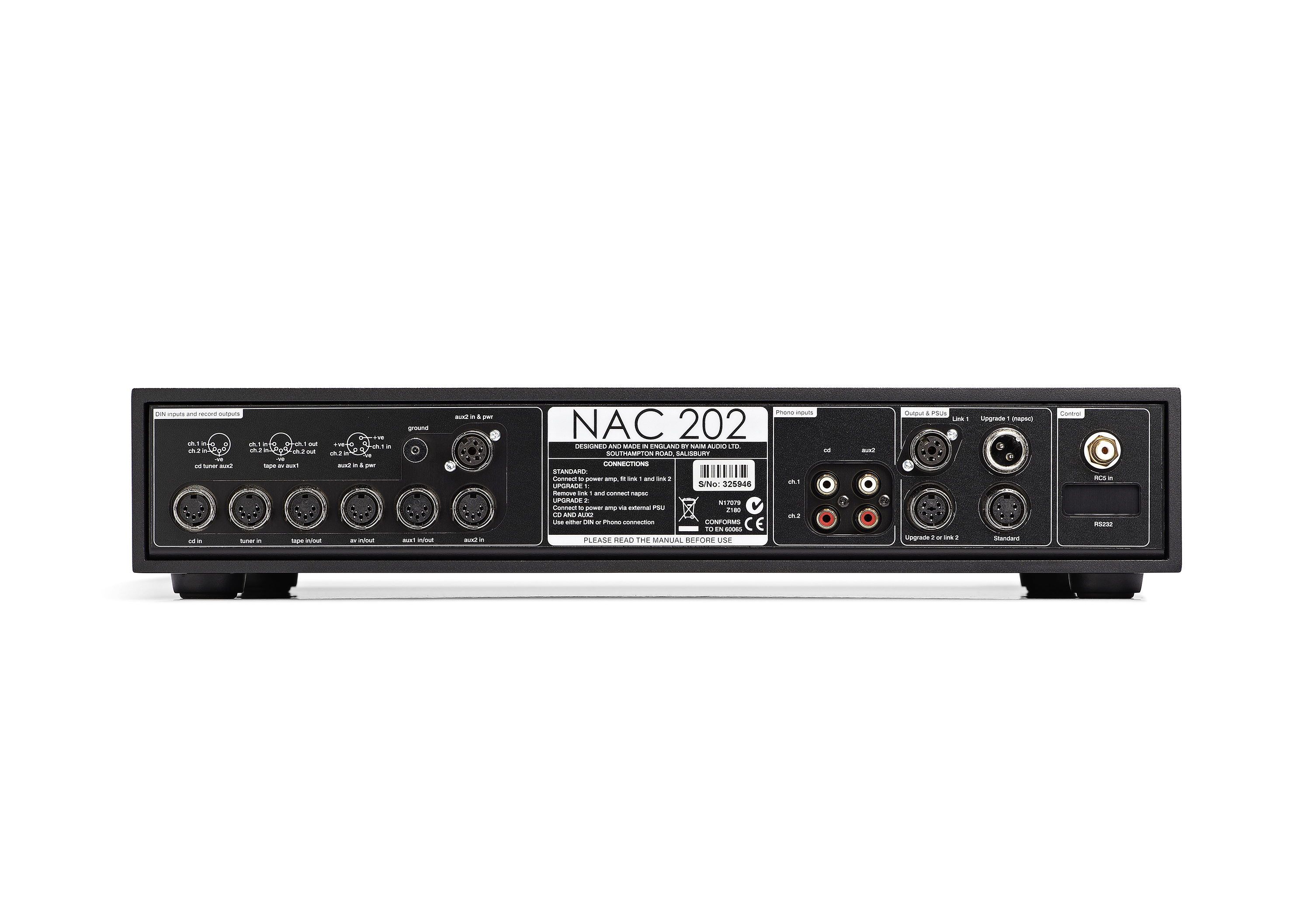 NAC 202 Separate Preamplifier - Rear View NAC 202 Separate Preamplifier - Rear View