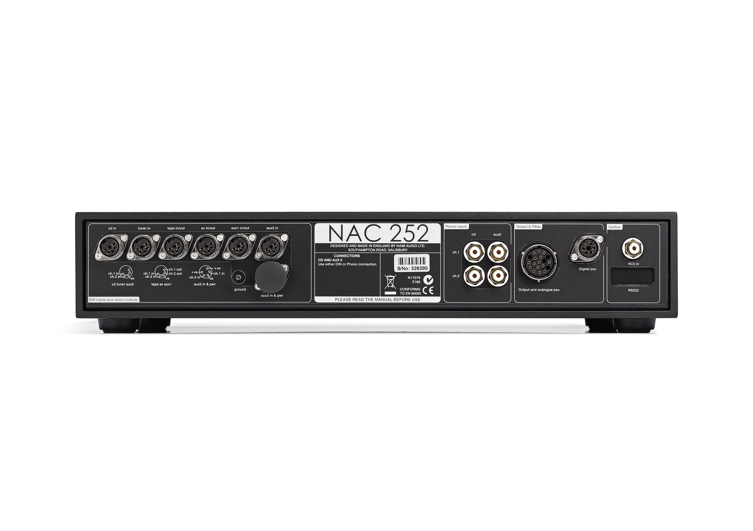 NAC 252 Separate Preamplifier - Rear View NAC 252 Separate Preamplifier - Rear View