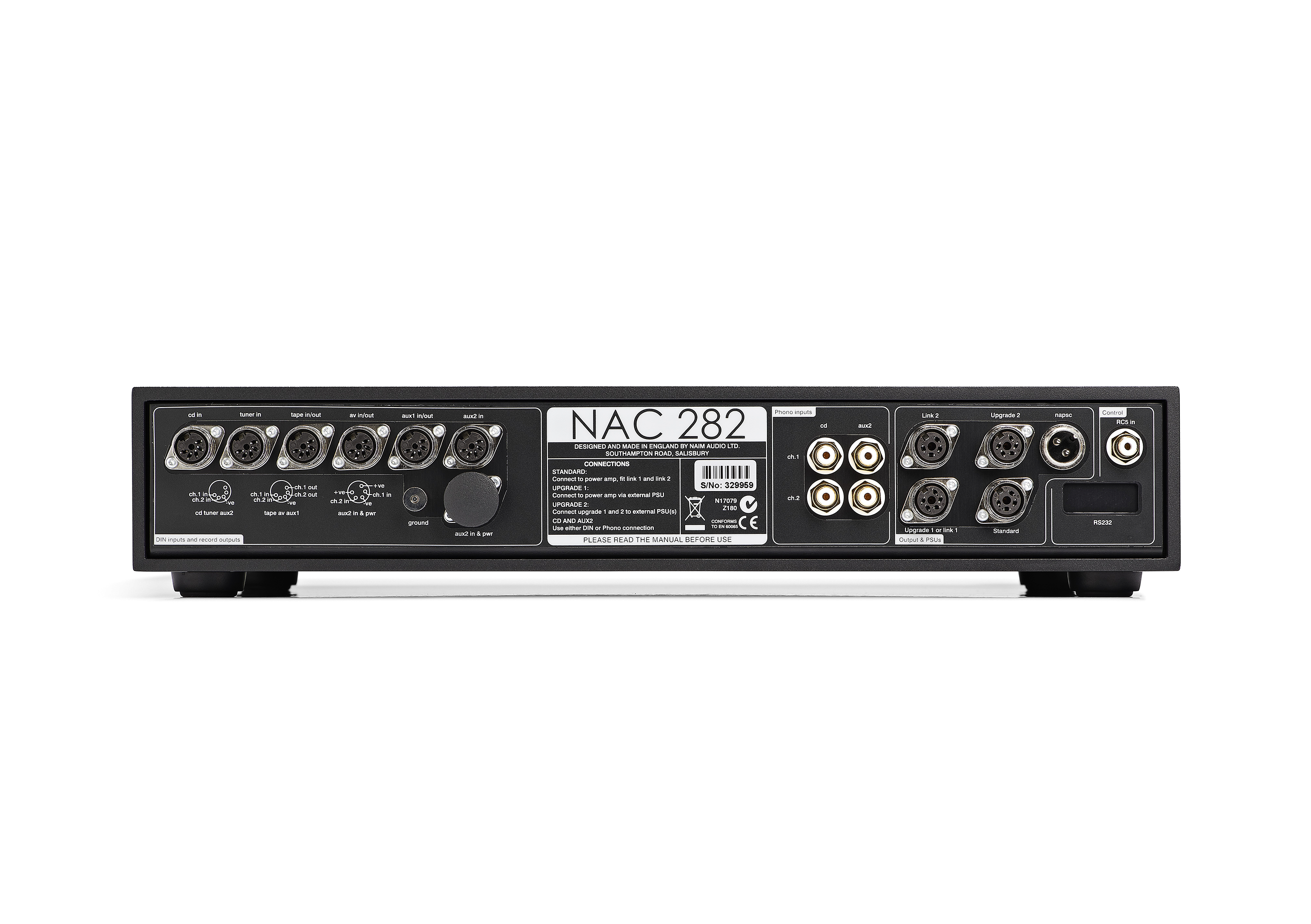 NAC 282 Separate Preamplifier - Rear View NAC 282 Separate Preamplifier - Rear View