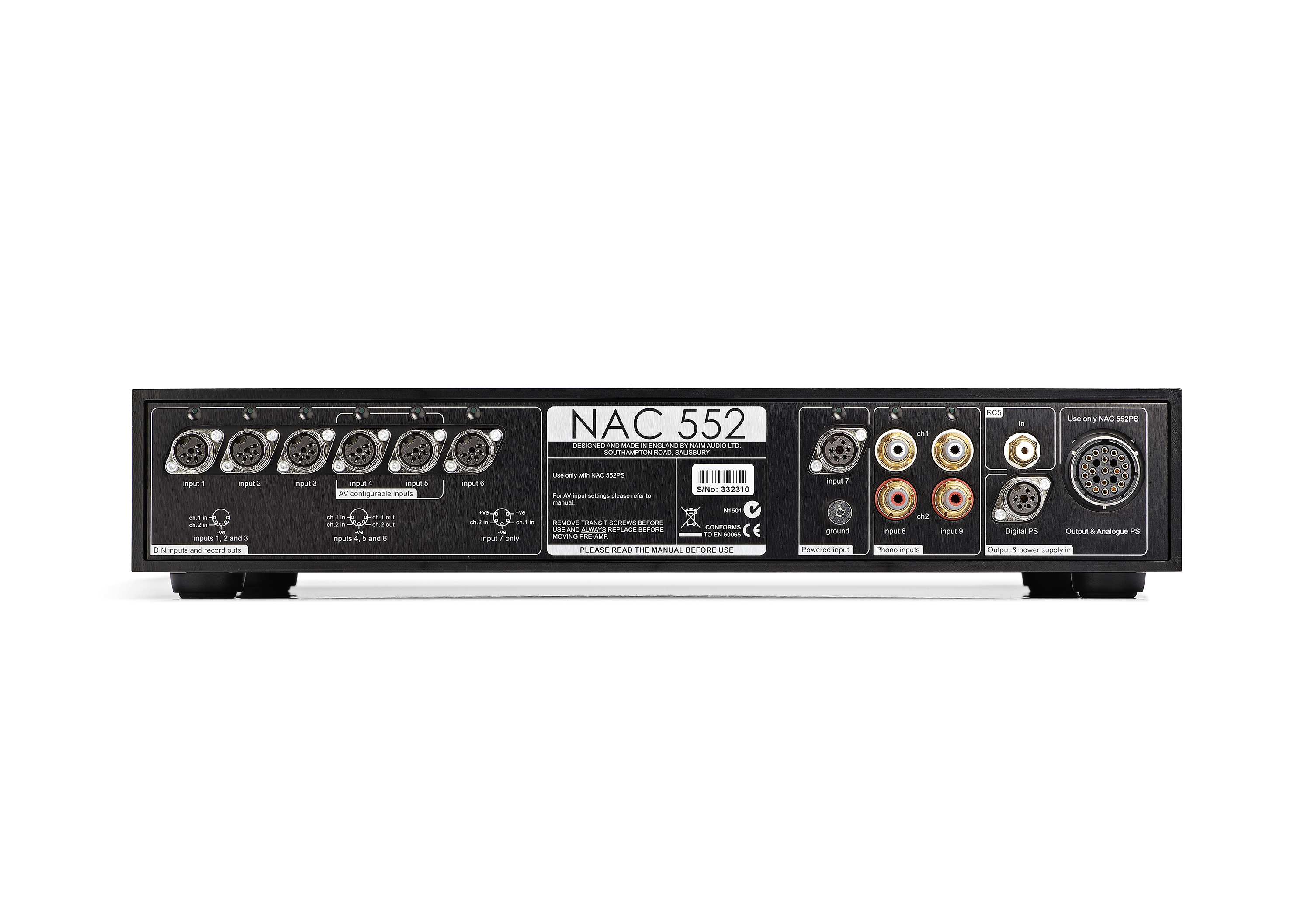 NAC 552 Separate Preamplifier - Rear View NAC 552 Separate Preamplifier - Rear View